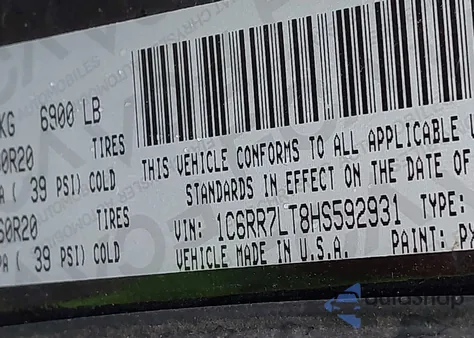 2017 Ram 1500 Big Horn 4X4 5'7 Box from USA, damaged, VIN 1C6RR7LT8HS592931